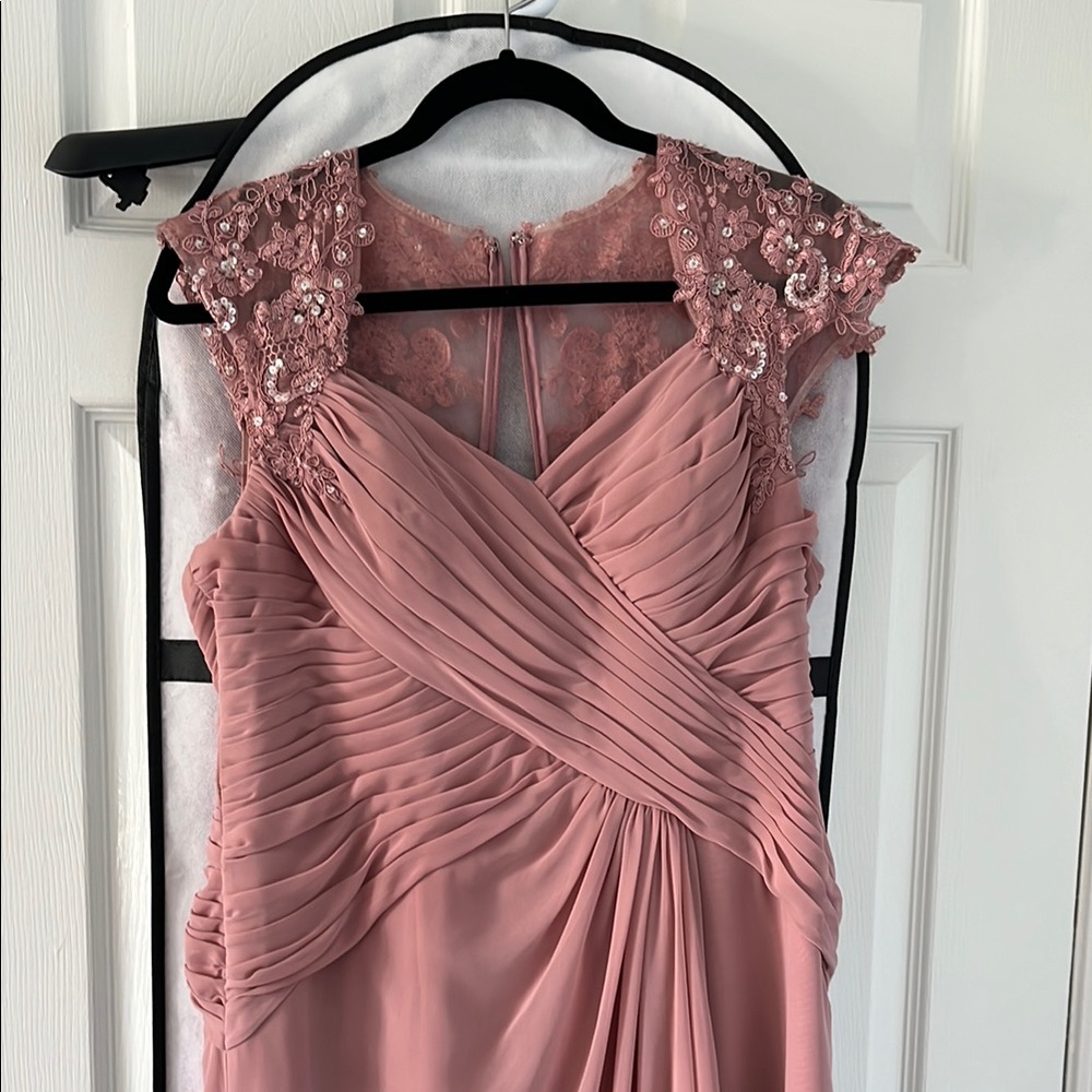 Azazie Pink Pleated Sweetheart Gown